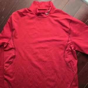 Nike DRI FIT Red Long Sleeve Top For Men